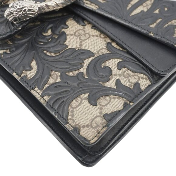 Gucci  Arabesque Small Dionysus GG Supreme Canvas Shoulder Bag Black - Picture 7 of 16